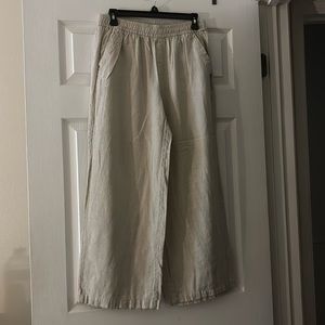 Beige linen pants